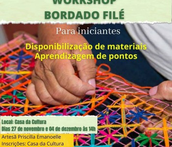 Oficina: Bordado filé