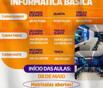 As inscrições para o Curso de Informática Básica estão abertas!