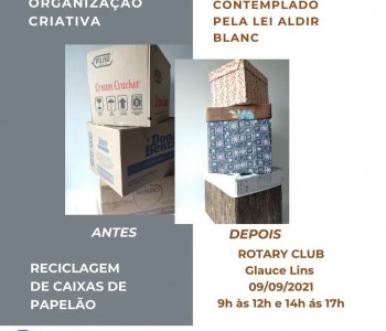 Oficina organização criativa: Reciclagem de caixas de papelão